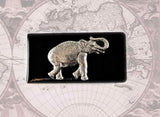Elephant Money Clip Neo Victorian Safari Inlaid in Glossy Black Enamel on a Silver Plated Clip with Personalized and Color Options Available