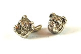 Bulldog Head Antique Silver Cuff Links with Matching Clip or Tie Pin Set Options  Art Deco Dog Motif