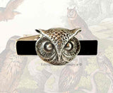 Owl Tie Clip Harry Potter Inspired Tie Bar Vintage Style Inlaid in Hand Painted Glossy Silver Enamel Tie Bar Accent Custom Colors Available