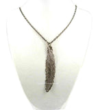 Long Ravens Feather Necklace Antique Sterling Silver Neo Victorian Jewelry Choose your Chain Length