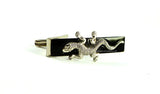 Lizard Tie Clip Inlaid in Hand Painted Black Enamel Salamander Neck Tie Bar Accent with Color Options