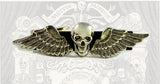 Antique Silver Skull Head with Wings Tie Clip Inlaid in Hand Painted Enamel Gothic Victorian Tie Bar Accent Custom Colors Available