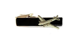 Antique Silver Helicopter Tie Clip Inlaid in Hand Painted Black Enamel Retro Chopper Tie Bar Accent Custom Colors Available