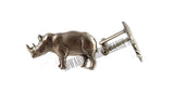 Rhino Tie Pin Victorian Safari Tie Tack Pin with Bar and Chain Rhinoceros Vintage Inspired Tie Accent
