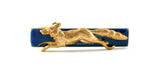 Fox Run Tie Clip Inlaid in Hand Painted Navy Enamel Tie Bar Accent Vintage Inspired Hunting Clip Custom Colors Available