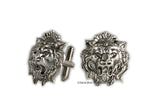 Gargoyle Lion Head Cufflinks plated in Antique Sterling Silver Vintage Inspired Medieval Leo with Set Options Available