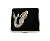 Mermaid Pill Box with 8 Day Individual Compartments in Black Ink Swirl Nautical Inspired Siren Weekly Pill Case Personalize Options