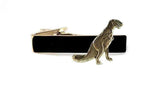 Antique Silver Dinosaur Tie Clip T-Rex Inlaid in Hand painted Silver Enamel Tie Bar Accent Vintage Style