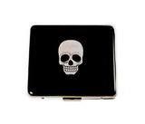 Skull Pill Case with 8 Enclosed Compartments in Hand Painted Ox Blood Enamel with Personalized and Color Options Available