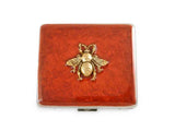 Bee Large Weekly Pill Box with Mirror inlaid in Hand Painted Copper Enamel Neo Victorian Insect Custom Colors and Personalized Options