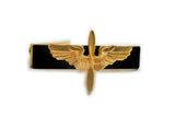 Brass Propeller and Wings Tie Clip Inlaid in Hand painted Black Enamel Air Corps Insignia Vintage Style Aviation Assorted Colors