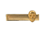Brass Skull Head Tie Clip Inlaid in Hand Painted Enamel Metallic Gold Tie Bar Custom Colors Available