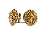 Lions Head Cufflinks Antiue Gold Neoclassic Leo Cuff Links Vintage Inspired Dress Shirts Accessory