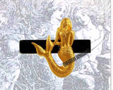 Antique Gold Mermaid Cuff Links Sea Nymph Nautical Fantasy Inspired Statement Accessory