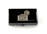 Antique Silver Vintage Camera Tie Clip Inlaid in Hand Painted Enamel Flash Photography Tie Bar Accent Art Deco Vintage Style Custom Colors