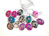 Wolf Pill Box Necklace Inlaid in Hand Painted Glossy Black Onyx Enamel Game of Thrones Inpired Custom Colors and Personalized Options