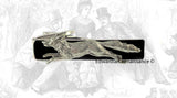Fox Hound Run Tie Clip Inlaid in Hand Painted Gold Enamel Tie Bar Accent Woodland Vintage Inspired Custom Color Options Available